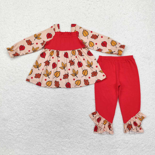 maple leaf sibling GLP1503 long sleeve fall winter leaves girl outfit 202408 RTS