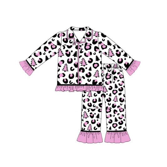 Christmas tree leopard pink GLP1513 preorder girlpajamas outfit 202407