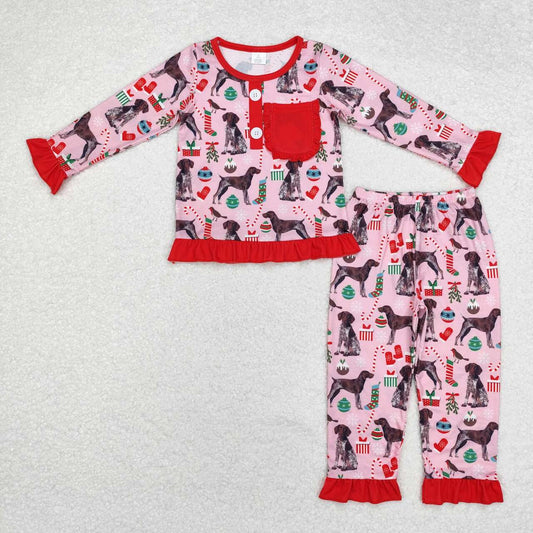 Christmas dog sibling GLP1522  girl pajamas outfit 202409 RTS