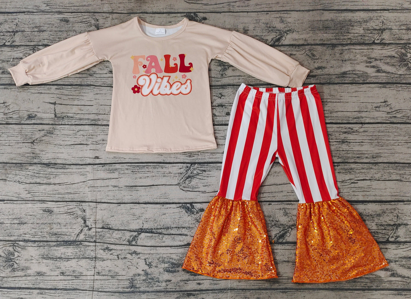 Fall vibes sequin GLP1527  girl outfit 202408 RTS