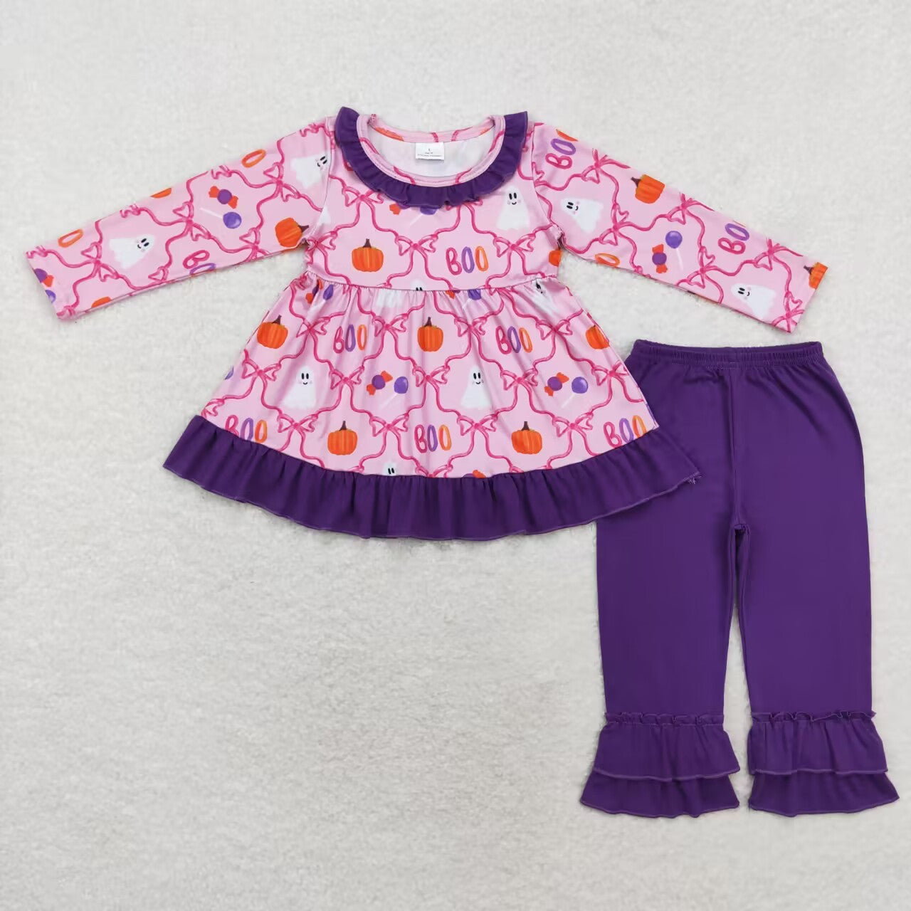 Halloween pumpkin boo purple sibling GLP1533  girl outfit 202408 RTS