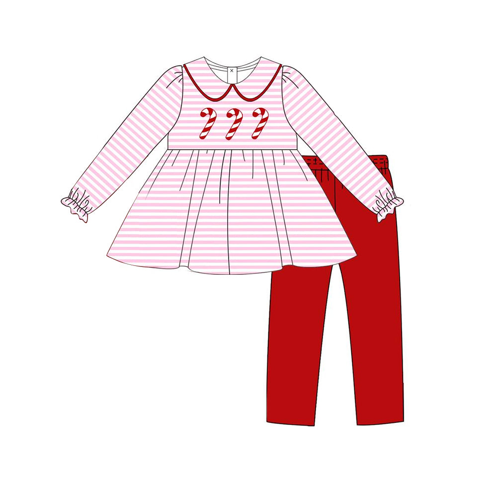 Chrismtas cane sibling GLP1563 girl outfit  202409 RTS