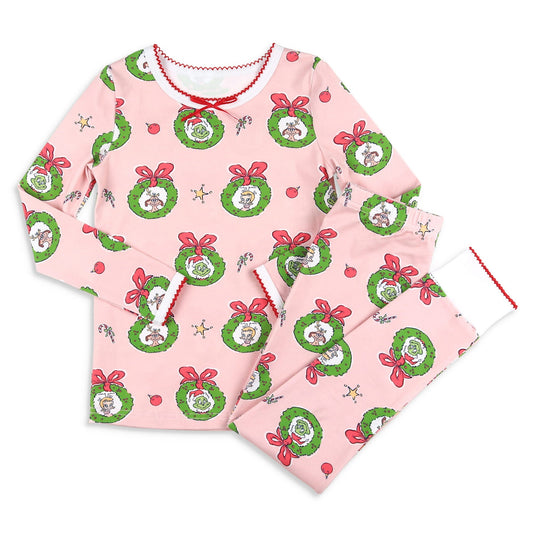 Christmas girl flower dog grinch sibling GLP1574 preorder girl pajamas outfit 202407