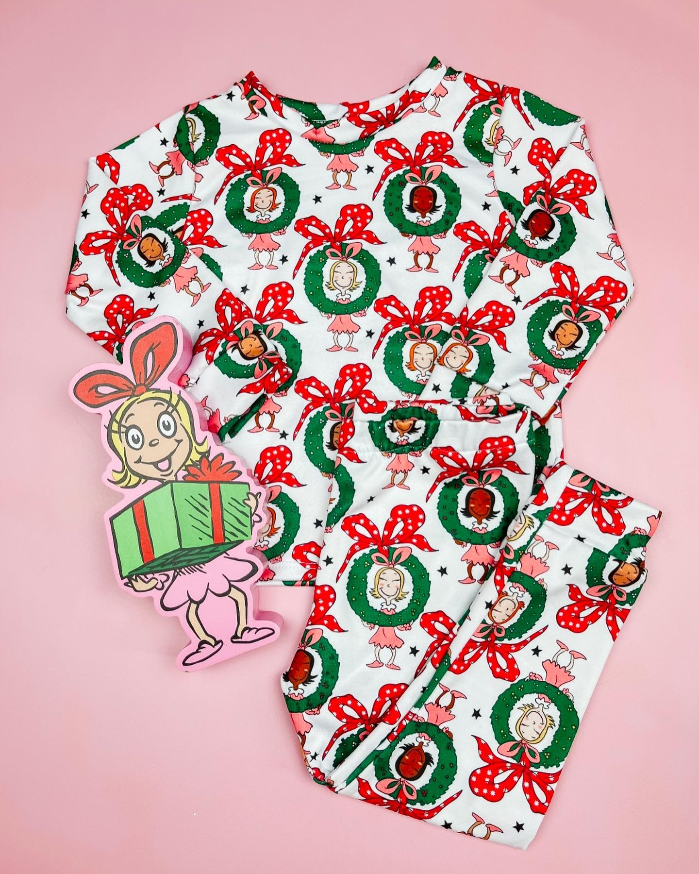 Christmas girl flower dog grinch sibling GLP1575 preorder girl pajamas outfit 202407