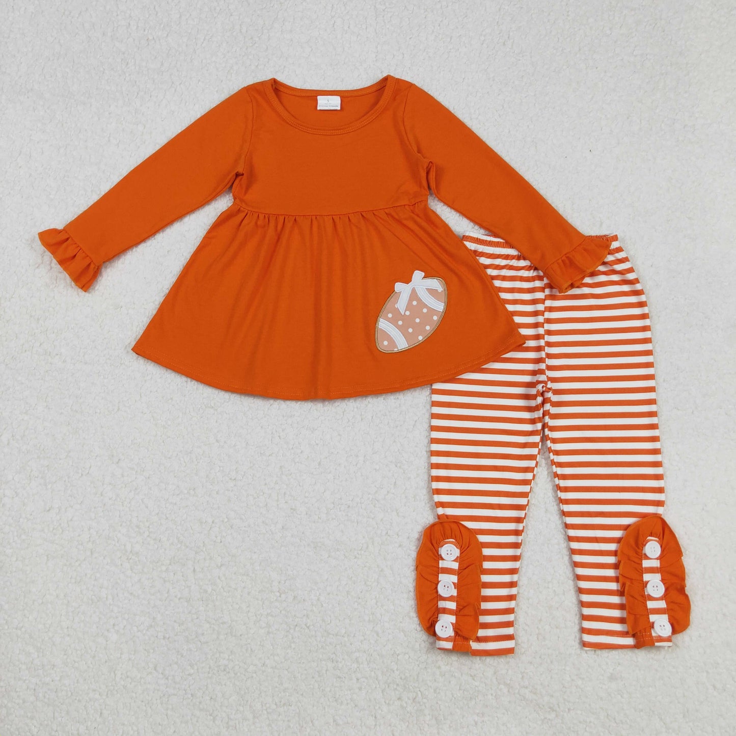 GLP1588 football Embroidery orange girl pajamas outfit 202508 RTS