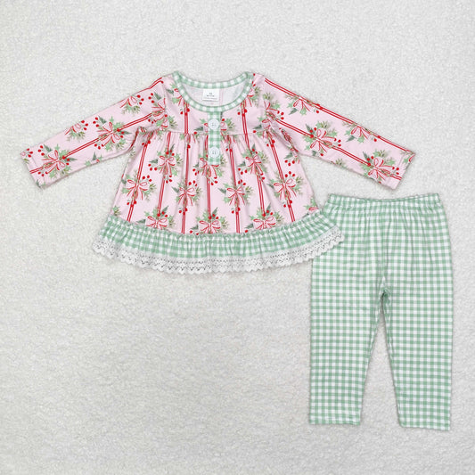 GLP1663 Christmas bow sibling girl  outfit  202408 RTS