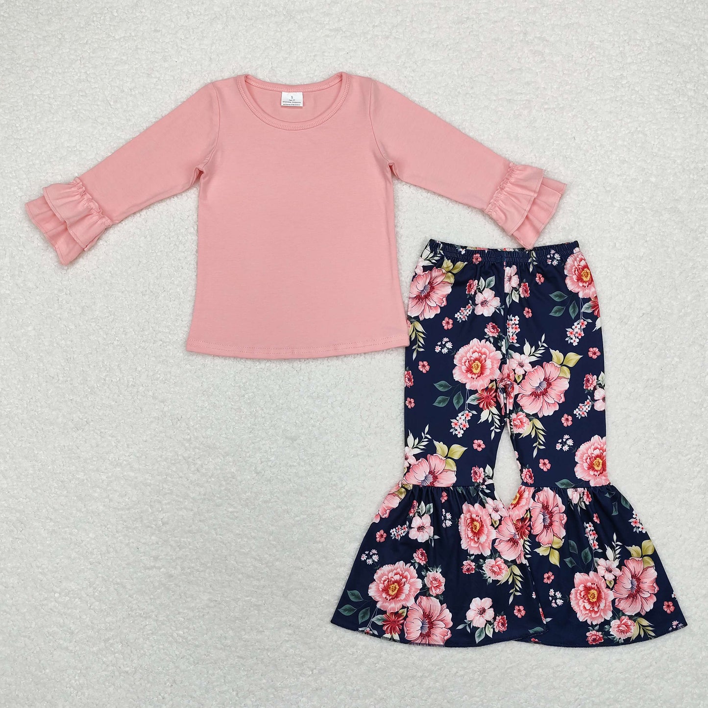 GLP1684 cotton flowers girl shorts outfit 202408 RTS