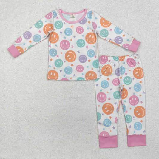 GLP1694 BAMBOO star smile pajamas boy outfit  202411 RTS