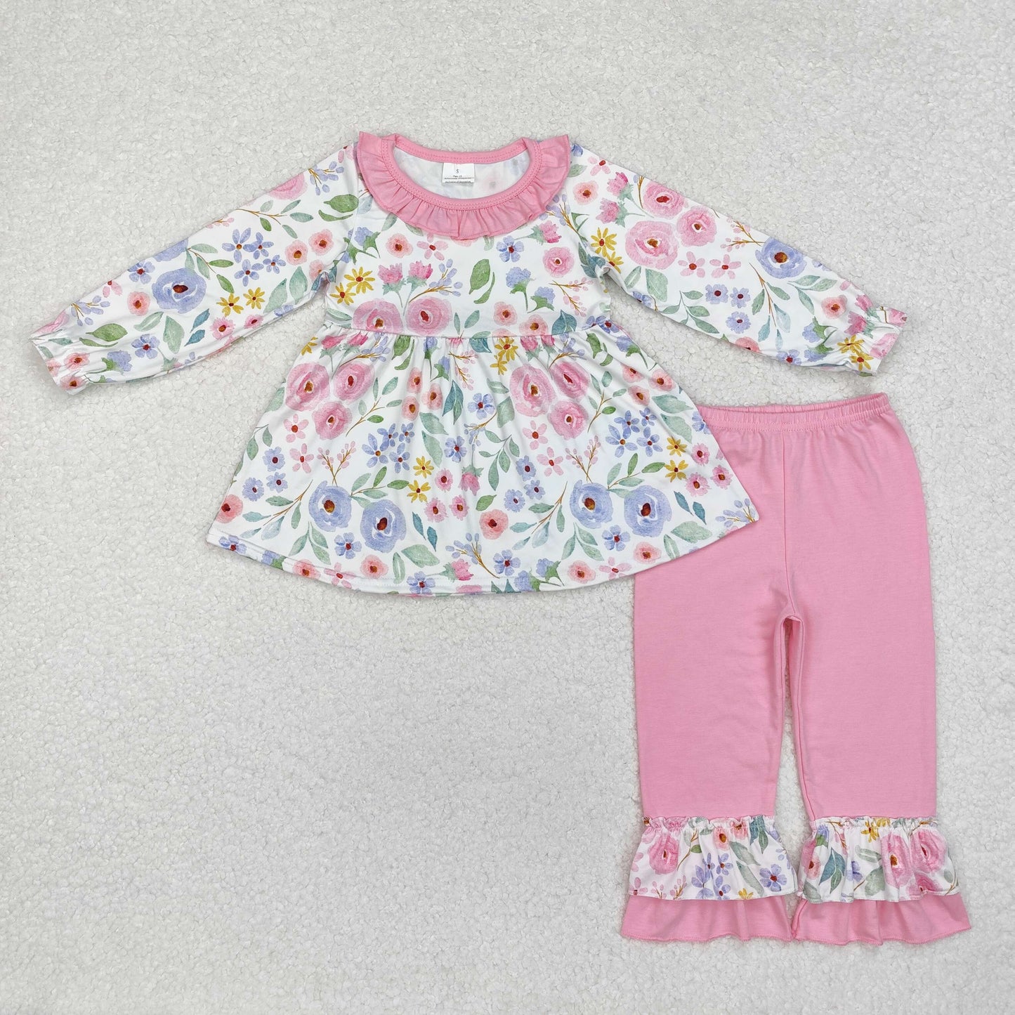 GLP1699 western flower long sleeve girl outfit 202410 sibling RTS