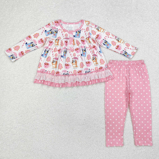 GLP1732 bluey Christmas printing girl outfit 202410 RTS