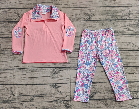 GLP1750 flowers zipper western sibling girl outfit  202409 preorder