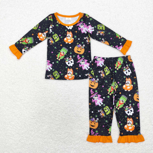 GLP1756 bluey pumpkin  Halloween long sleeve children girl outfit 202408 RTS