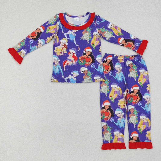 GLP1782 princess cartoon Christmas girl outfit pajamas 202410 RTS   sibling