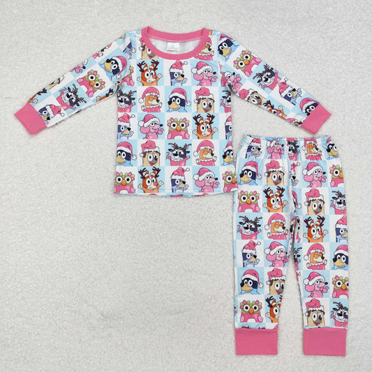 GLP1805 bluey sibling Christmas long sleeve girl pajamas outfit   202410 RTS