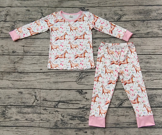 GLP1831 flowers horse western preorder pajamas pants girl outfit 202410