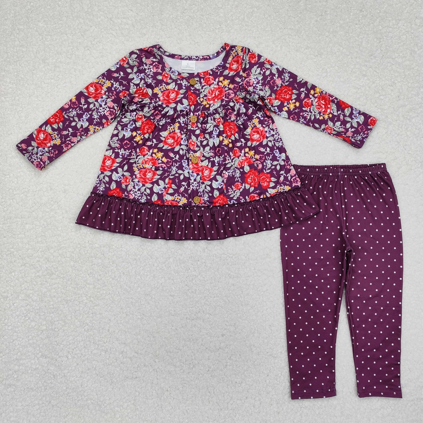 dress flower solid pants GLP1850 love flowers long sleeve girl outfit   202411  sibling RTS