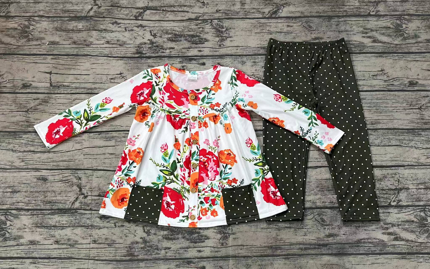 dress flower solid pants GLP1851 love flowers long sleeve girl outfit 202409 sibling preorder