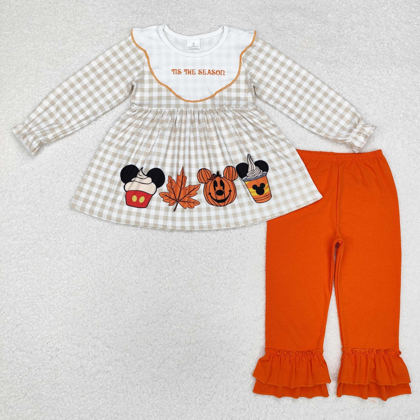 GLP1880 season western Halloween mouse pumpkin long sleeve girl pajamas outfit 202409 sibling RTS