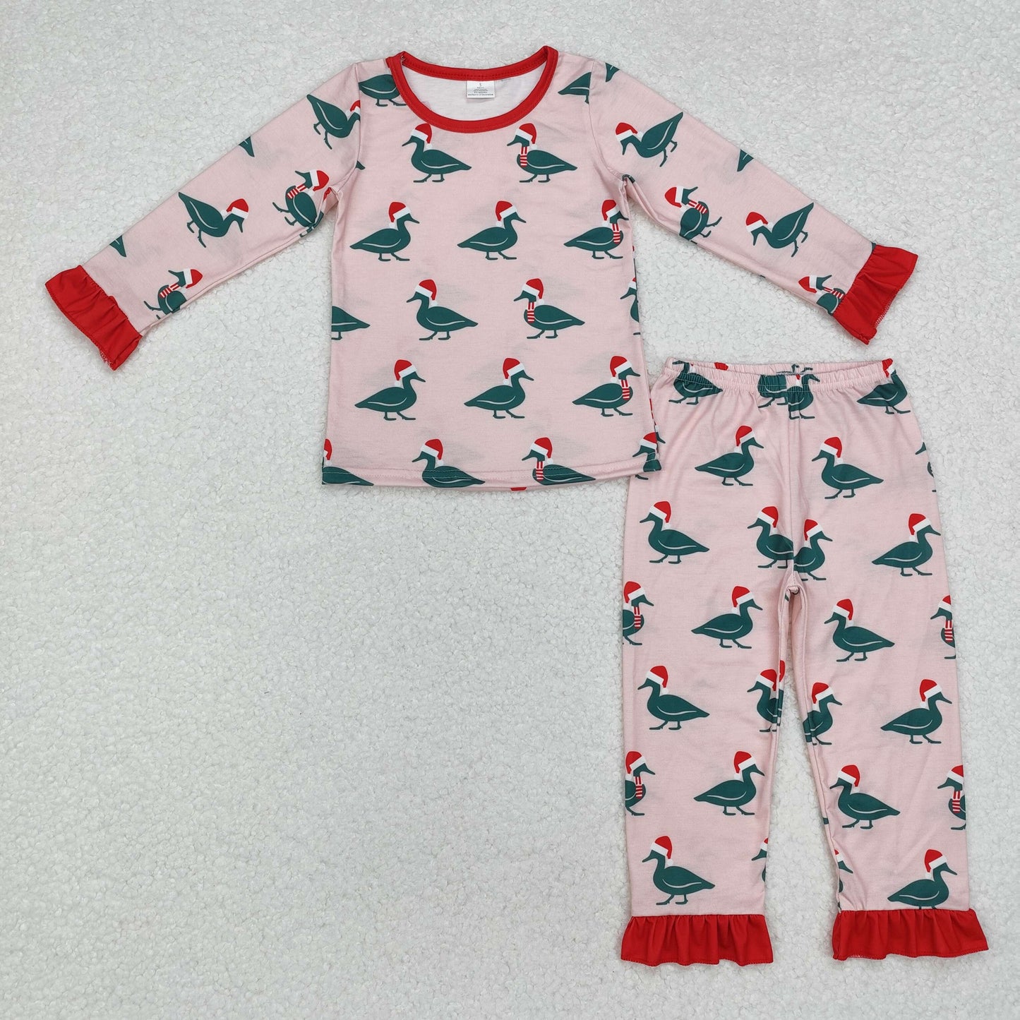 GLP1892 BAMBOO  Christmas duck sibling long sleeve children girl pajamas outfit 202410 RTS