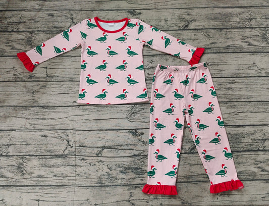 GLP1892 Christmas duck sibling long sleeve children girl pajamas outfit preorder 202409