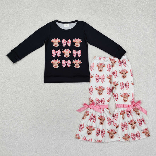 GLP1893 bow sibling long sleeve children girl  outfit  202411 rts