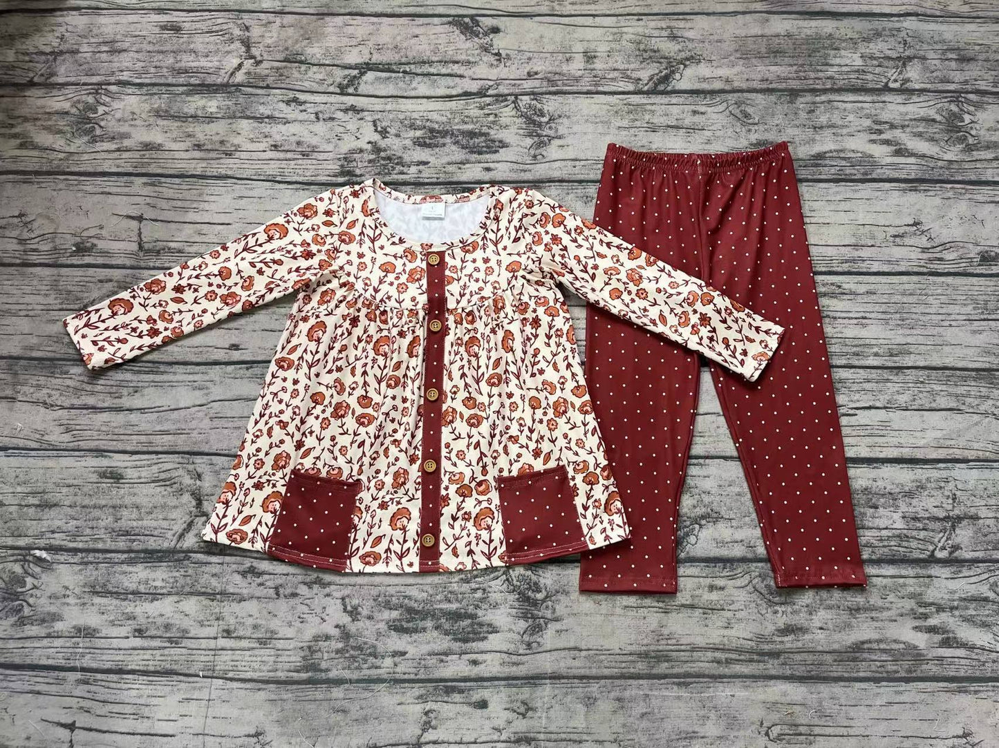 GLP1894 orange flower sibling long sleeve children girl  outfit preorder 202409