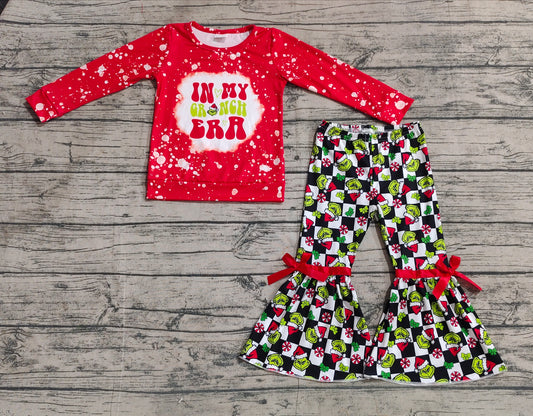 GLP1902 Chrismtas grinch sibling  girl outfit preorder  202409