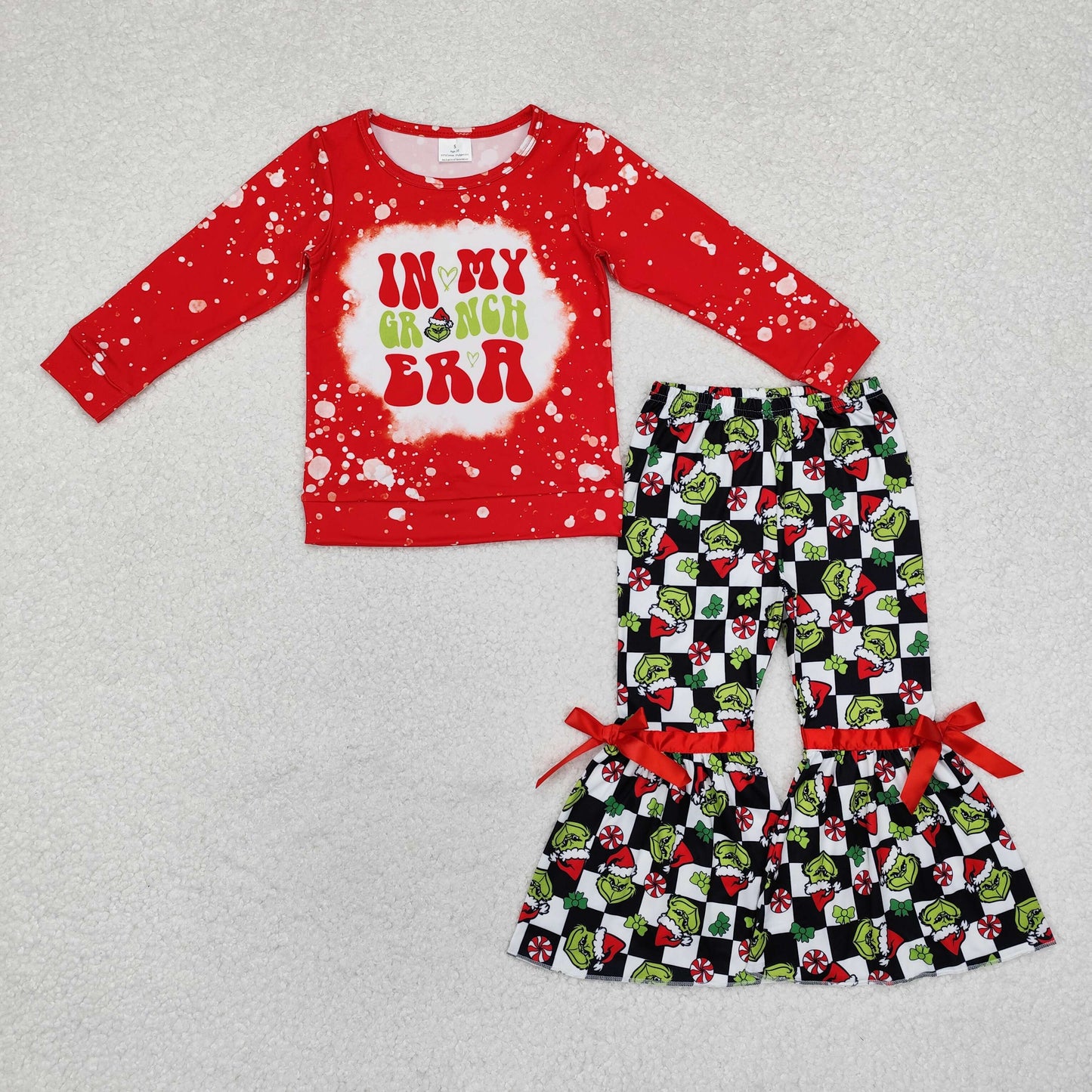 GLP1902 Chrismtas grinch sibling  girl outfit   202410 RTS