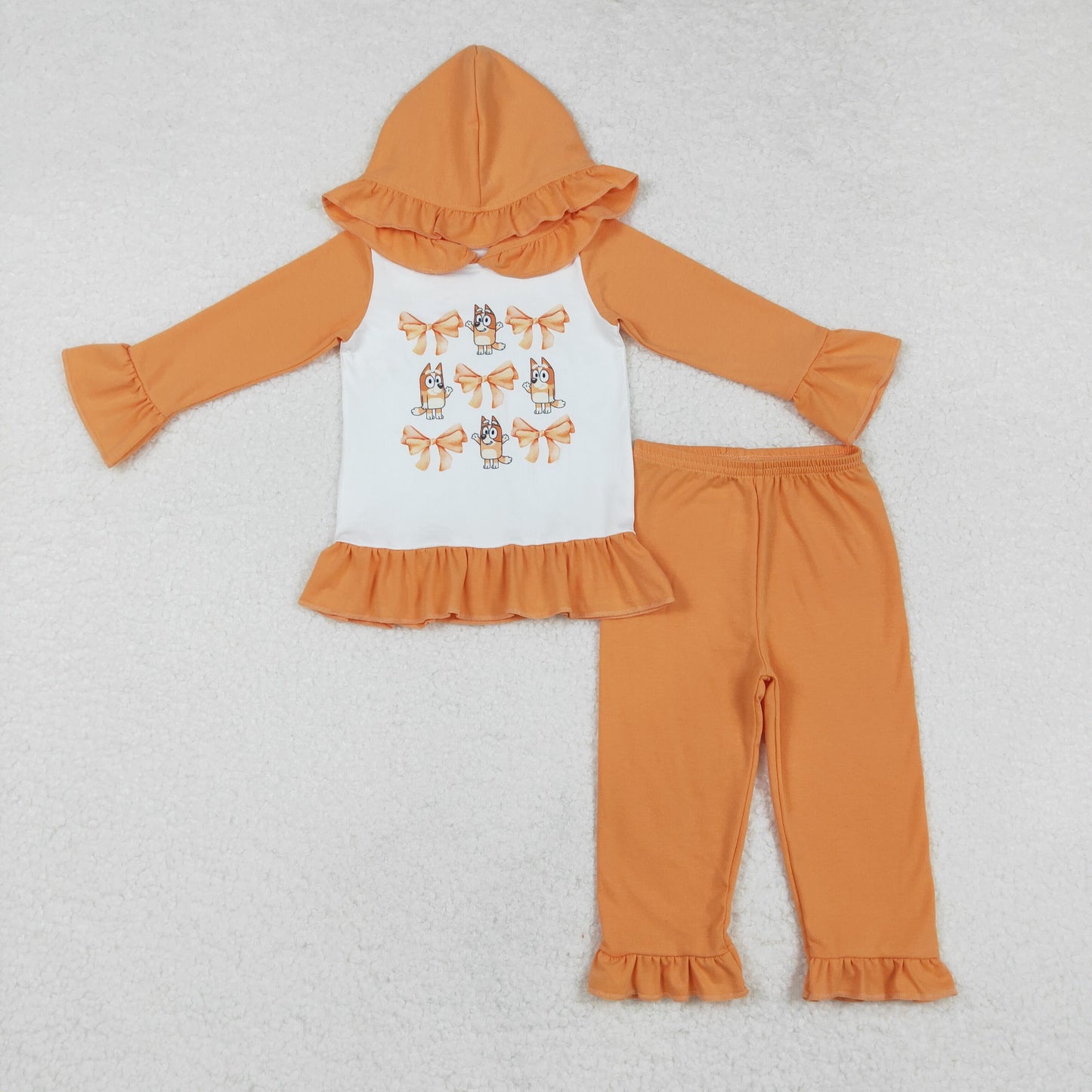 GLP1948 bow hoodie orange girl outfit 202410 preorder sibling