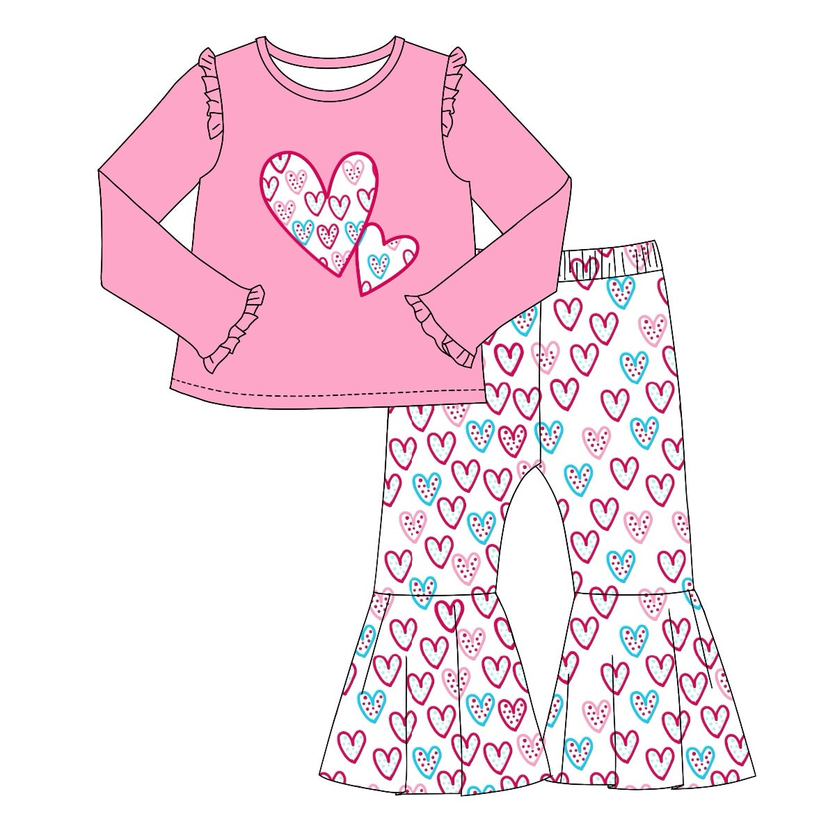 GLP1985 pink  love sibling  girl outfit preorder  202409