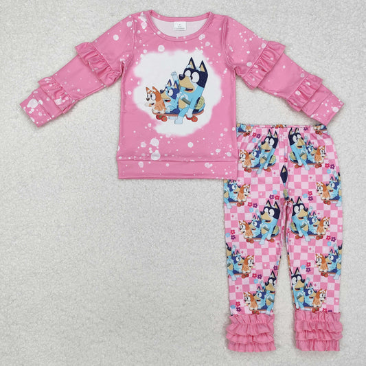 GLP2088 cartoon bluey dog girl outfit pajamas 202411 rts  sibling