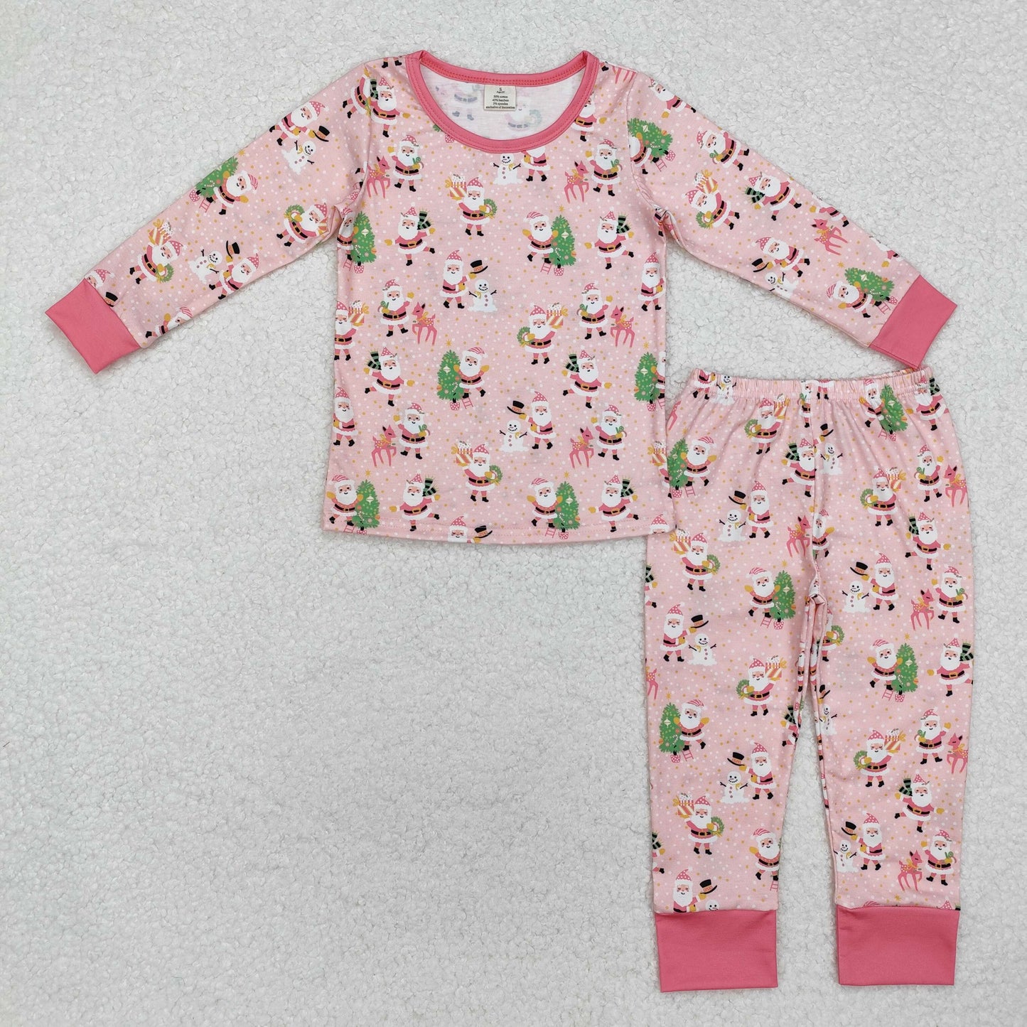 GLP2094 BAMBOO santa Christmas western  pajamas pants girl outfit 202411 rts