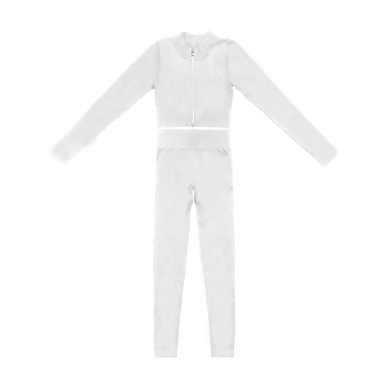 GLP2105组合 preorder white kids yoga  zipper girl clothes outfit 202410