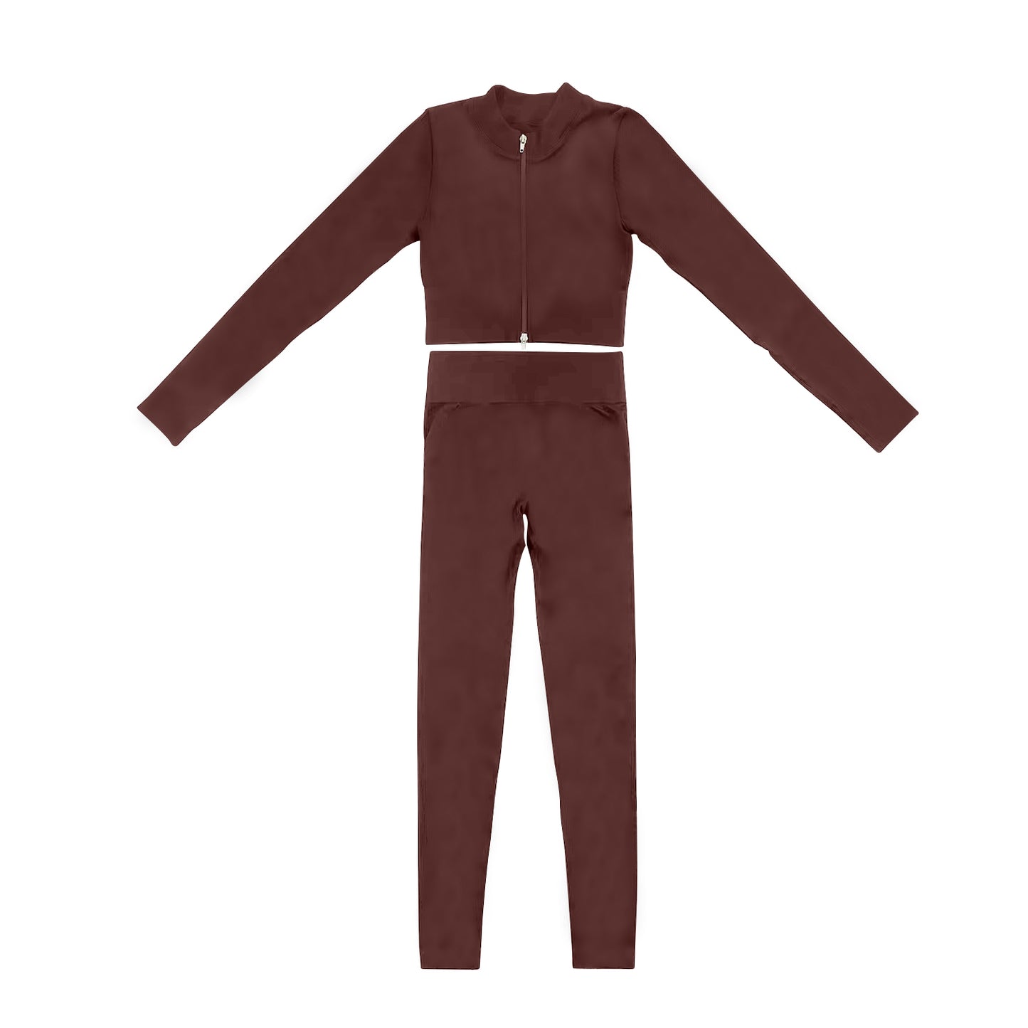 GLP2107组合 preorder maroon kids yoga  zipper girl clothes outfit 202410