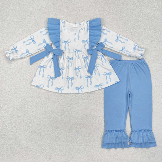 GLP2109   blue bow pants girl outfit 202411  RTS