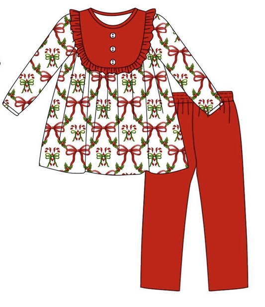 GLP2156  preorder Christmas bow  girl outfit 202410