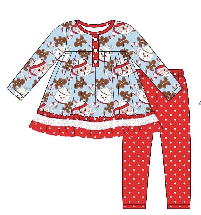 GLP2162  preorder Christmas gingerbread tree girl outfit 202410