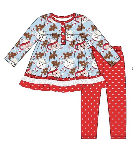 GLP2162  preorder Christmas gingerbread tree girl outfit 202410