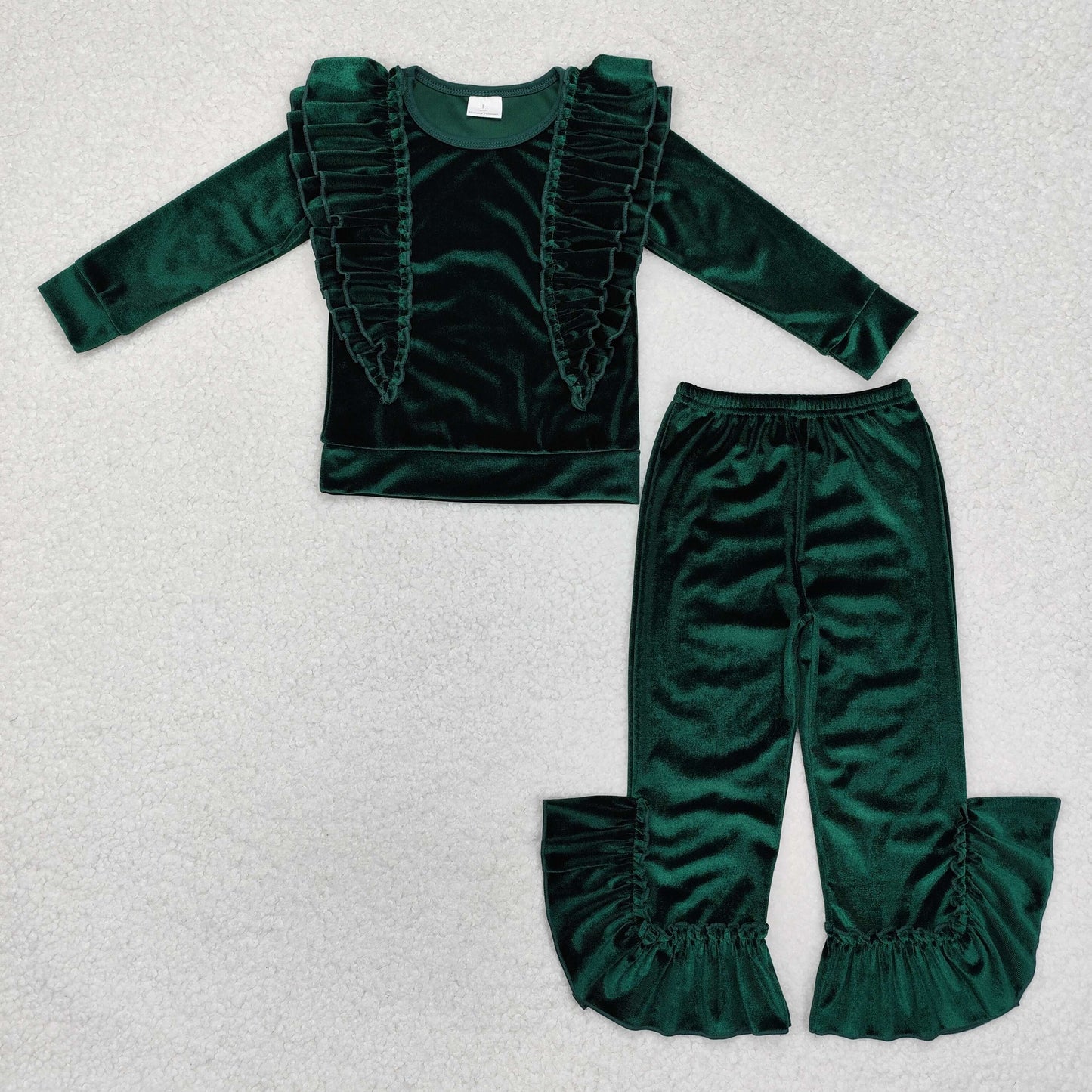 GLP2165 RTS velvet green christmas girl outfit 202411