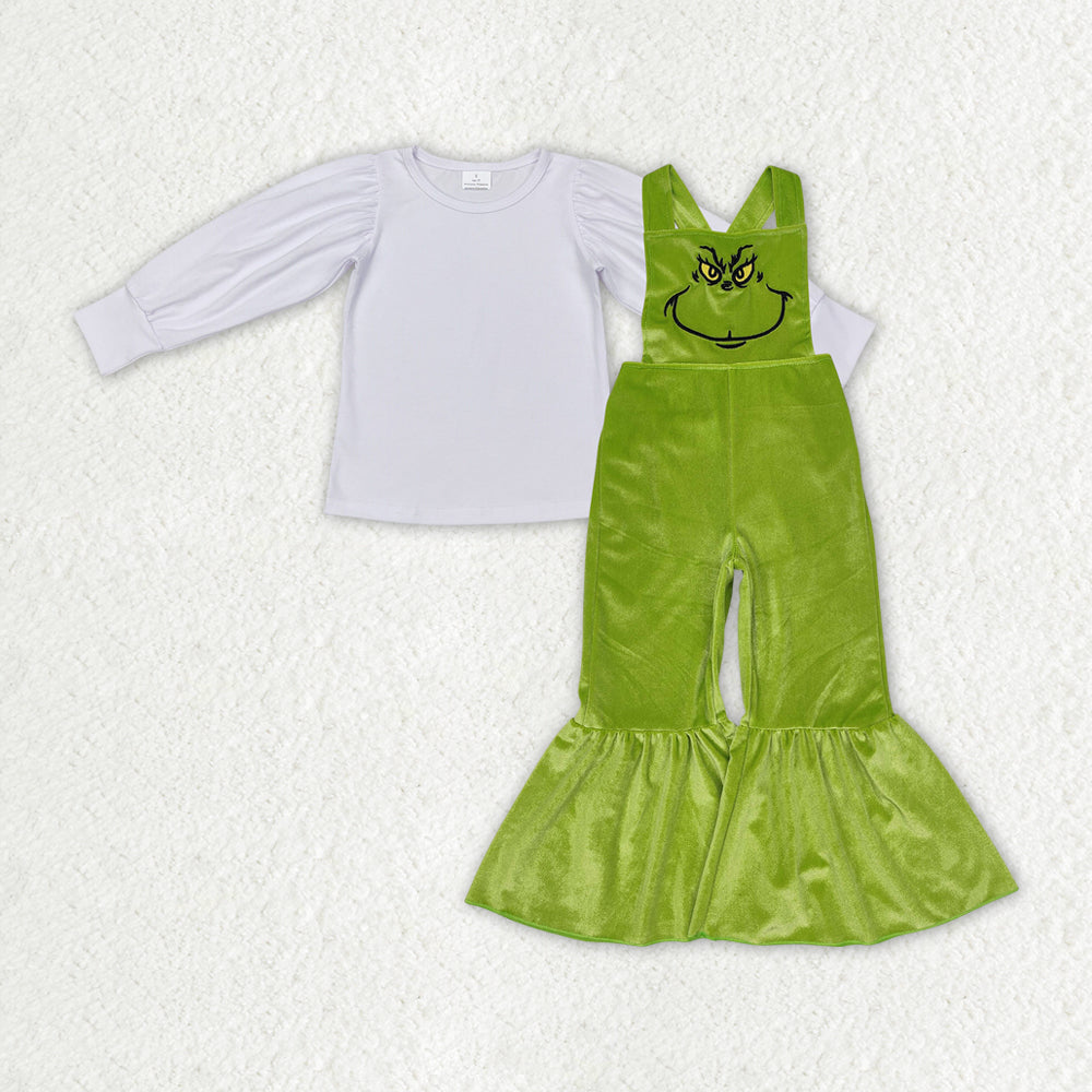 GLP2277组合 Velvet grinch Overall jumpsuit set boy outfit 202411 RTS