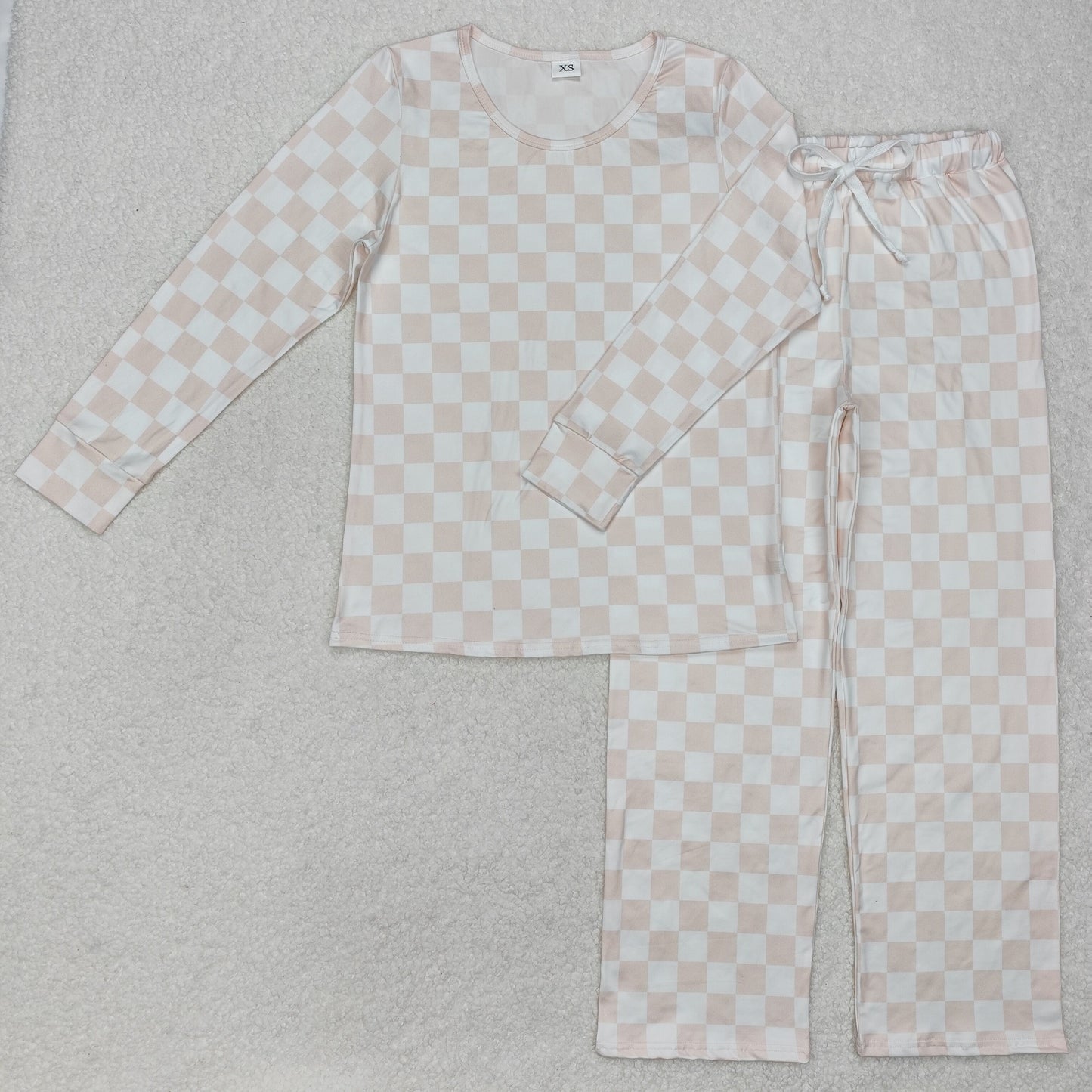 GLP2291  checkerboard adult White light orange pajamas outfit 202501  RTS