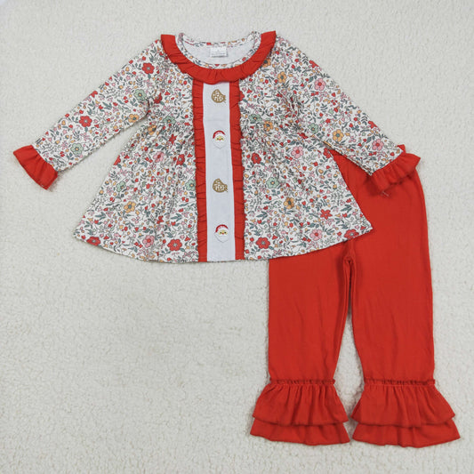 GLP2365 Embroidery Christmas Santa cookie  girl outfit 202508 RTS