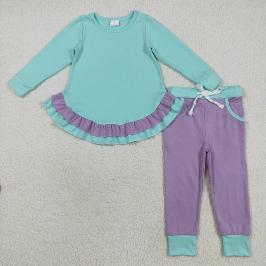 GLP2402 purple ruffle  girl outfit 202508 RTS