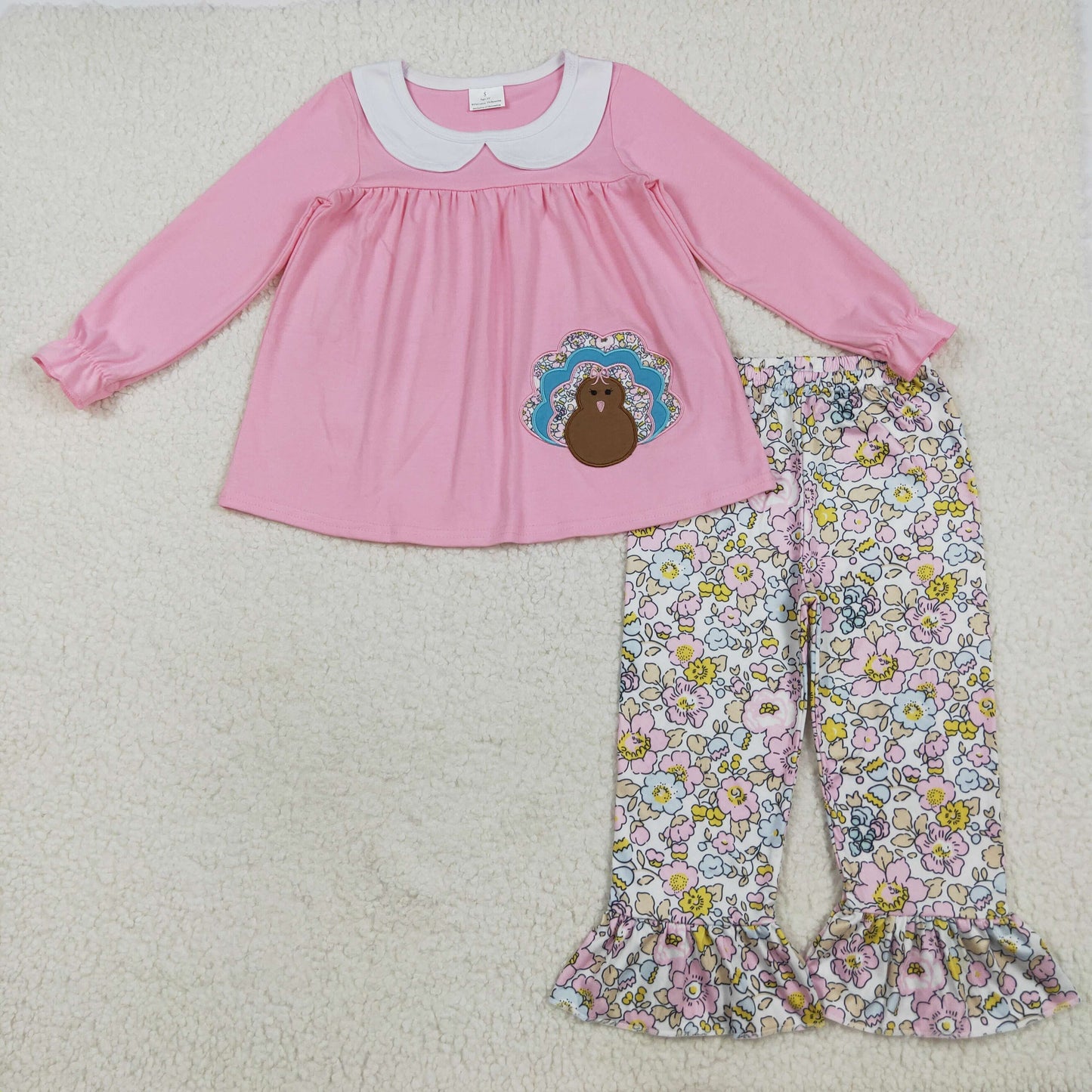 GLP2409 embroidery Thanksgiving girl outfit 202507 RTS