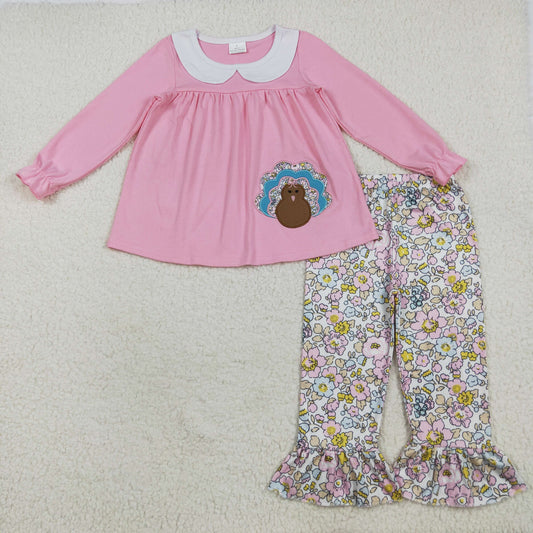 GLP2409 embroidery Thanksgiving girl outfit 202507 RTS