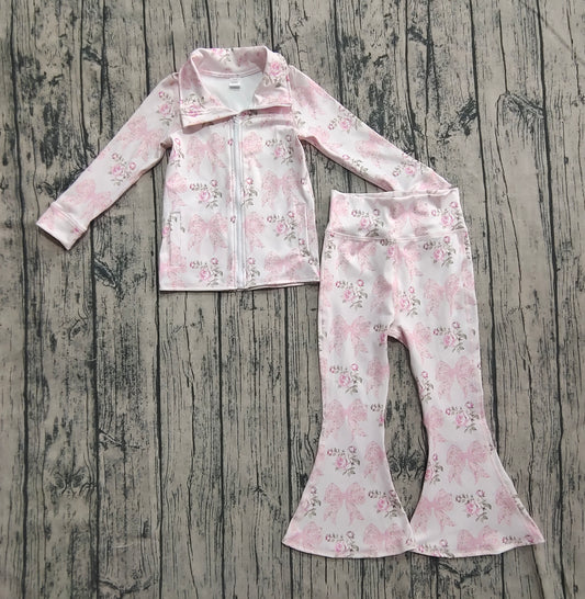 GLP2429组合  kids yoga black zipper pockets girl clothes outfit 202506 preorder
