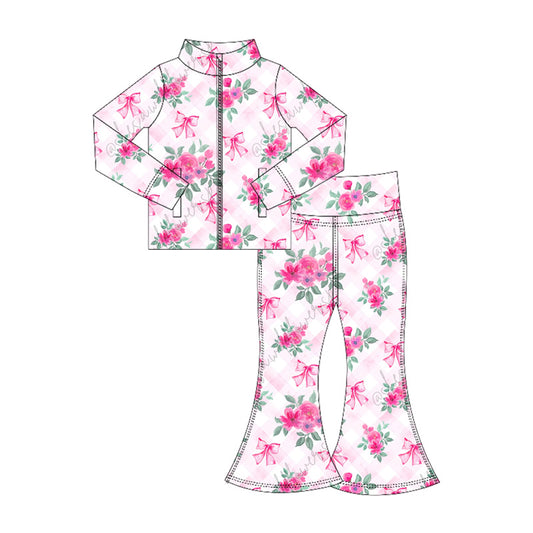 GLP2439组合 kids yoga flower zipper pockets girl clothes outfit 202506 preorder