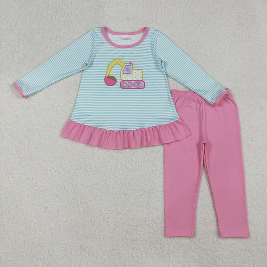 GLP2466 embroidery  tractor trunk girl  outfit 202509 RTS