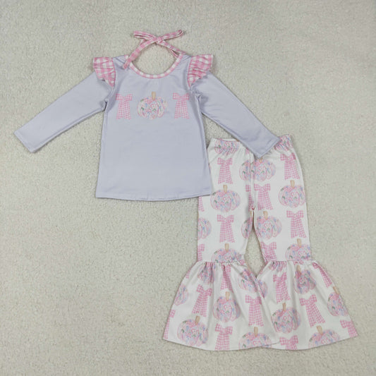 GLP2532-XS-3XL  pUMPKIN bow cow girl outfit 202509
