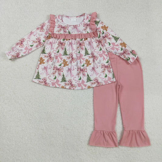 GLP2541  Christmas gingerbread bow  girl outfit 202508 RTS